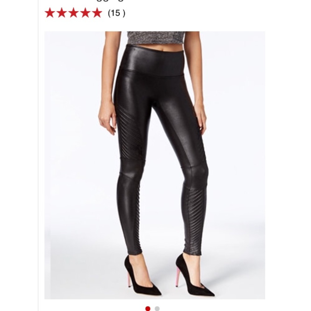 Spanx faux leather moto leggings